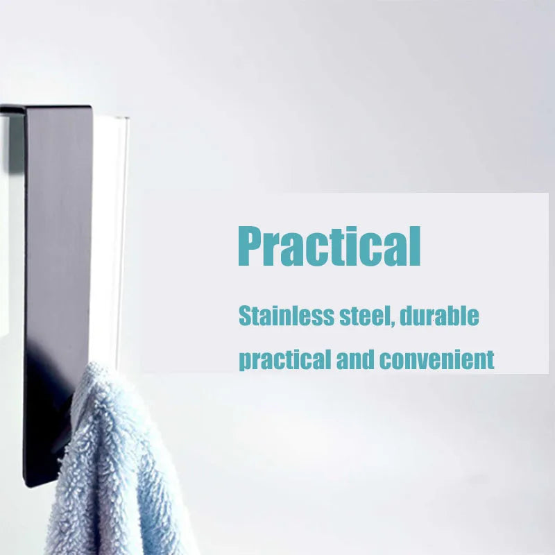 Bathroom Bathrobe Hanger Holder Hooks Stainless Steel Over Glass Door Shower Door Back Shower S-Shape Towel Rack