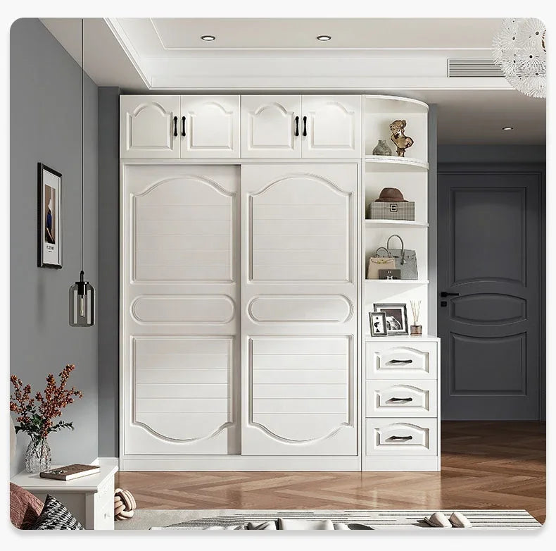Vic Wardrobe Home Bedroom Cabinet Modern Simple Wooden Rental Simple Large Wardrobe Sliding Door