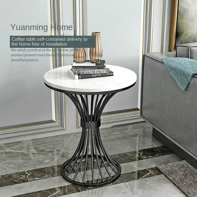 Nordic Marble round side table living room sofa corner tables INS Business reception coffee table negotiating Luxury furniture