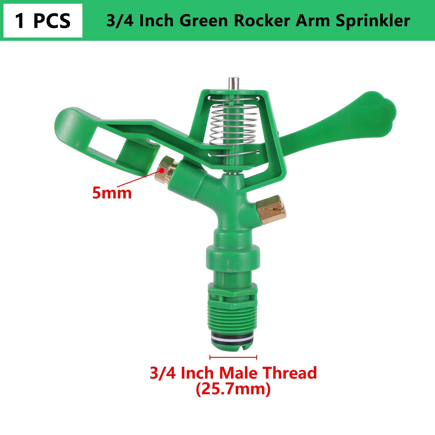 1/2"3/4" Inch Male Thread Rocker Sprinklers 360 Angle Rotating Sprinkler Agriculture Lawn Watering Garden Irrigation Device 1Pc