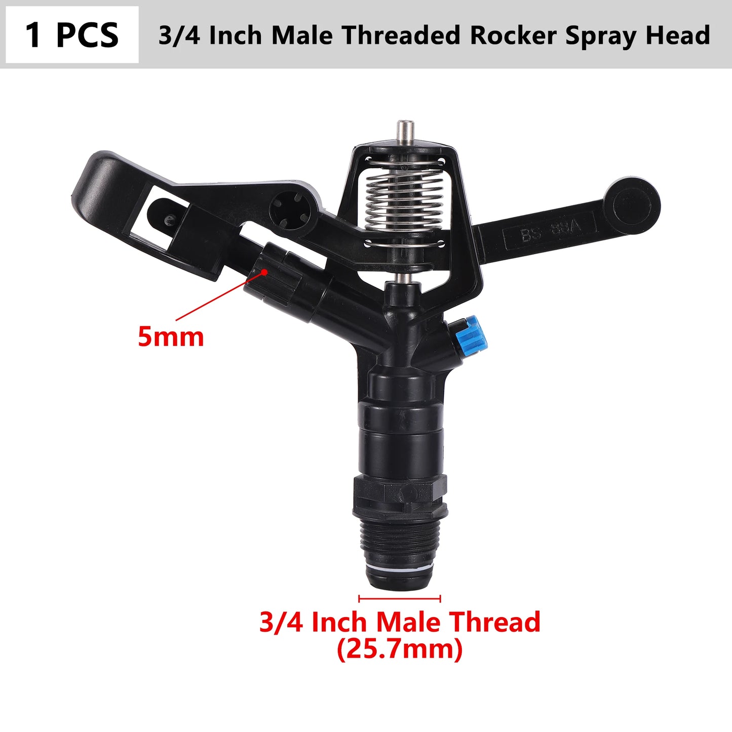 1/2"3/4" Inch Male Thread Rocker Sprinklers 360 Angle Rotating Sprinkler Agriculture Lawn Watering Garden Irrigation Device 1Pc
