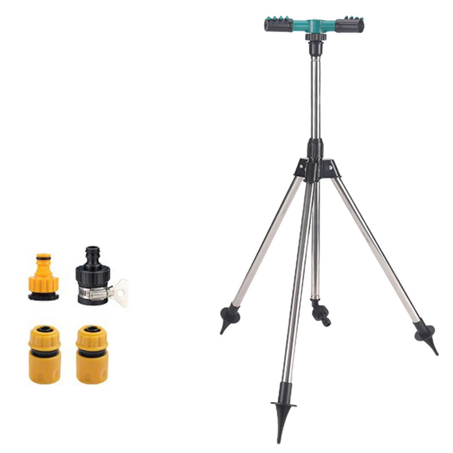 Lawn Tripod Sprinkler Telescopic Tripod Auto Rotating Sprinkler For Efficient Lawn Garden Watering
