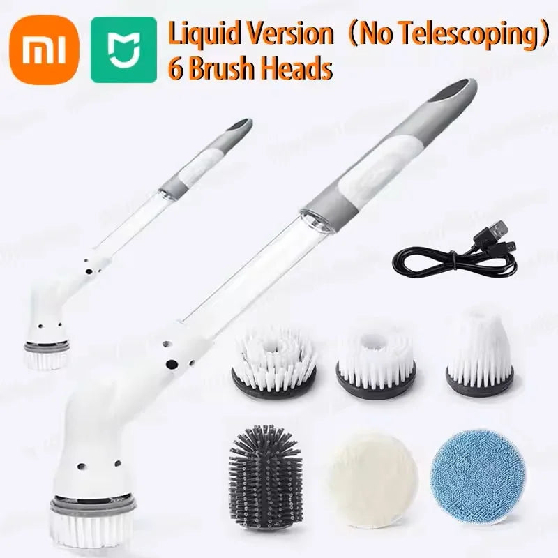 Xiaomi MIJIA 6 in 1 Powerful Electric Cleaning Brush Wireless Spin Scrubber Brush Deep Cleaning Heads For Bathroom Kitchen