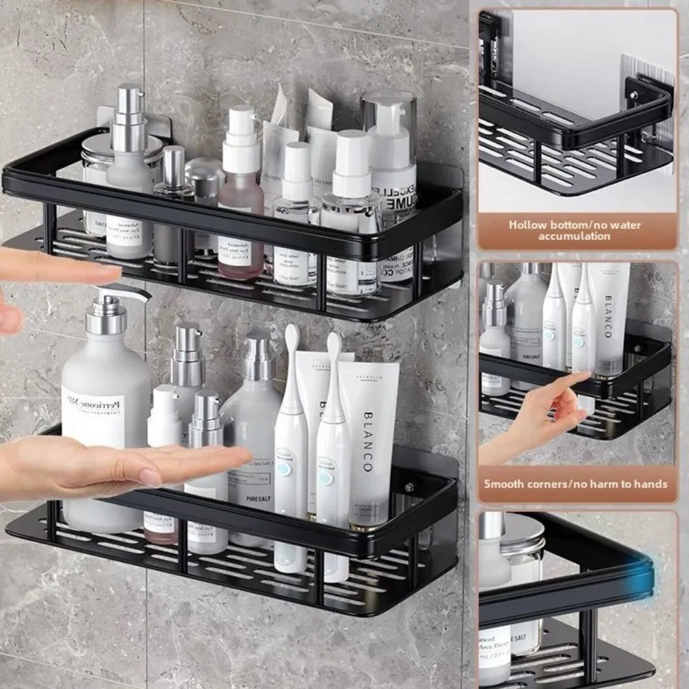 Drill - Free Storage Shelf: Effortless Installation Perfect for Adding Extra Storage in Bathroom Kitchen or Bedroom!