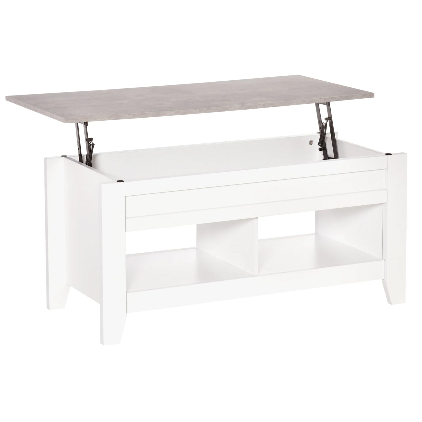 HOMCOM lifting coffee table with 2 compartments living room dining room 105x50x49 cm