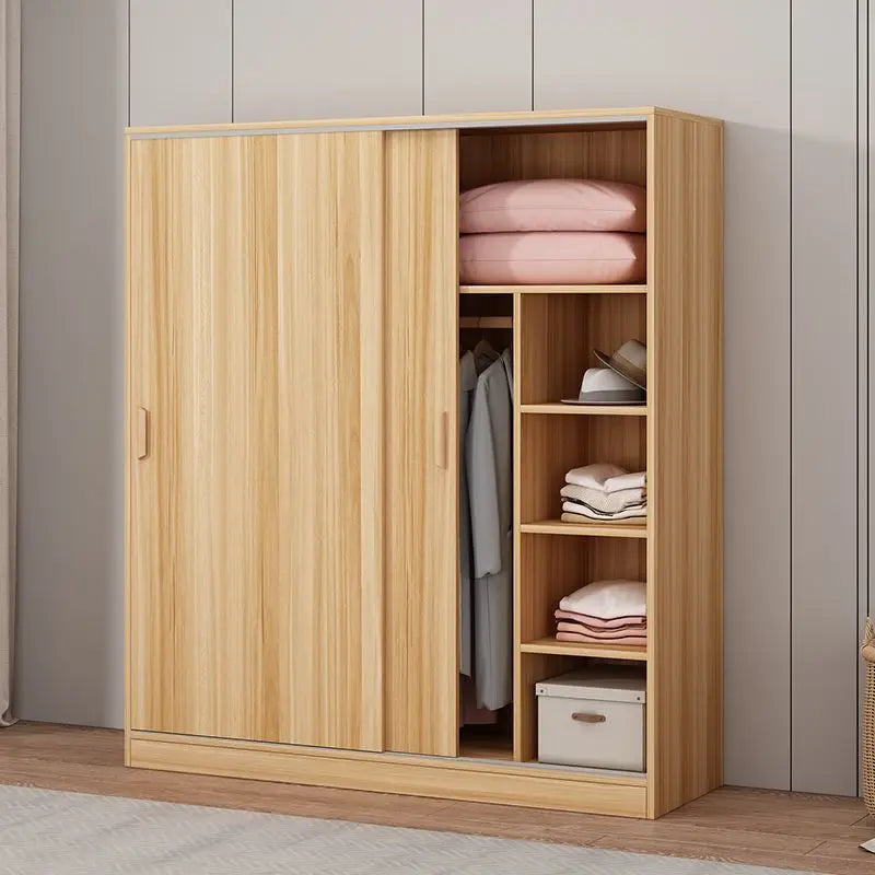 Wardrobe Home Bedroom Simple Assembly Sliding Door Storage Simple Modern Rental Room Children's Wardrobe Combination