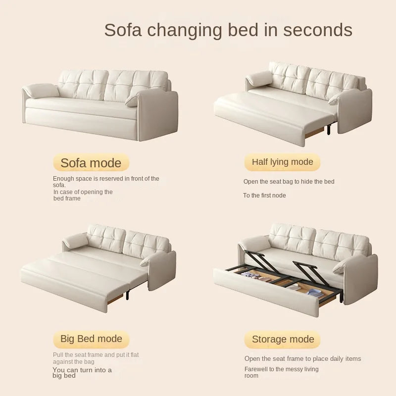 Elephant Ears Folding Sofa Bed Integrated Small Unit with Multi functional Living Room