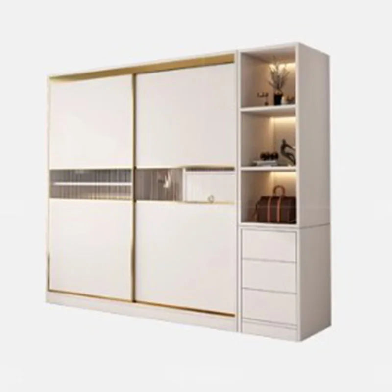 Bedroom Sliding Doors Wardrobe Storage Multifuncion Wooden Bedroom Wardrobe Portable Partitions Vestidores Unique Furniture