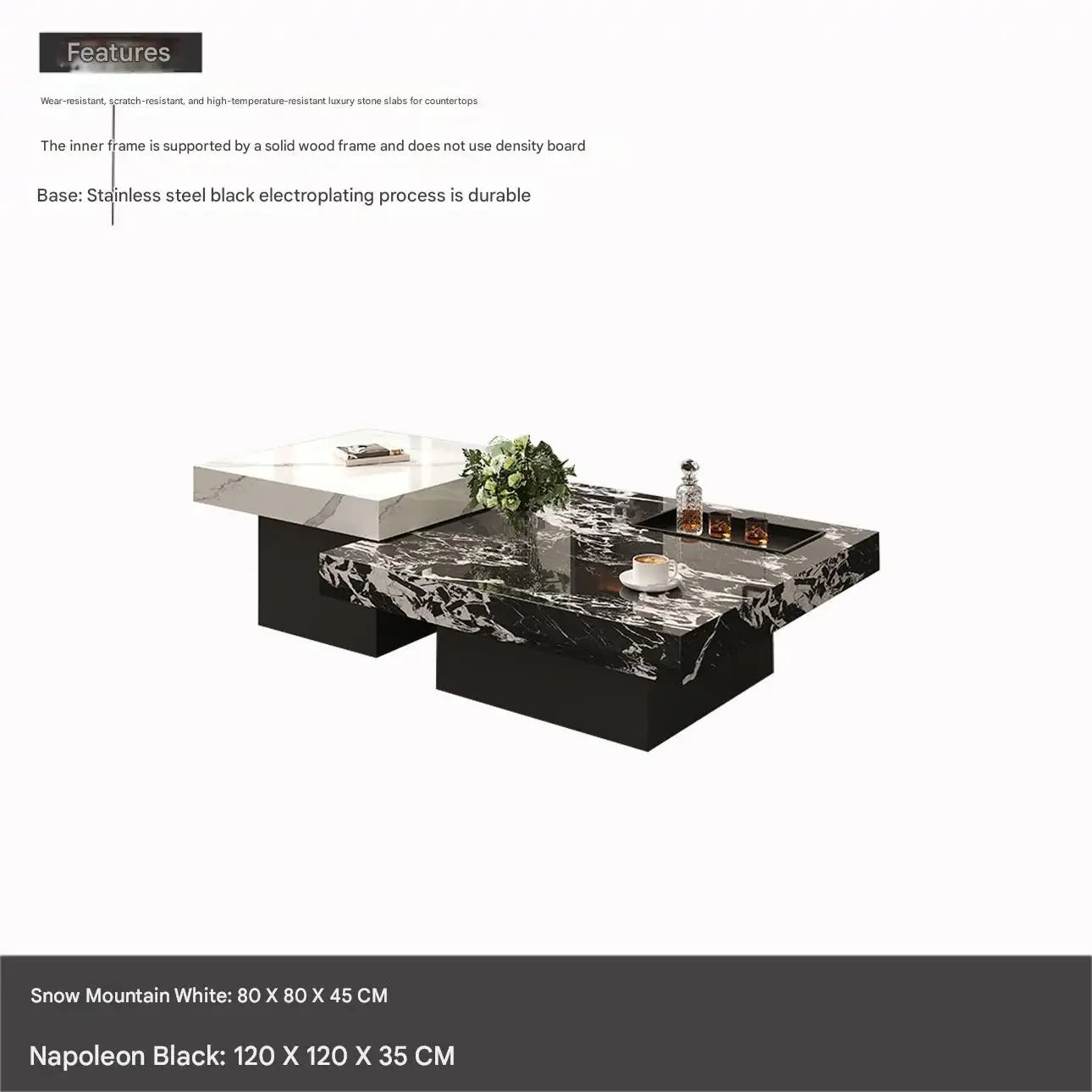 Italian Minimalist Coffee Table Modern Minimalist Living Room Marble Luxury Chinese Side Table Mesa Centro Terrace Furniture