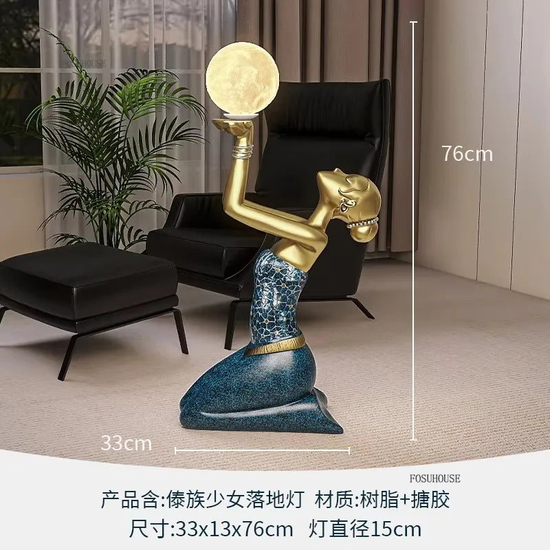 Designer Resin Coffee Tables Light Luxury Floor-standing Ornaments Home Living Room Sofa Side Table Artistic Home Decorations AA