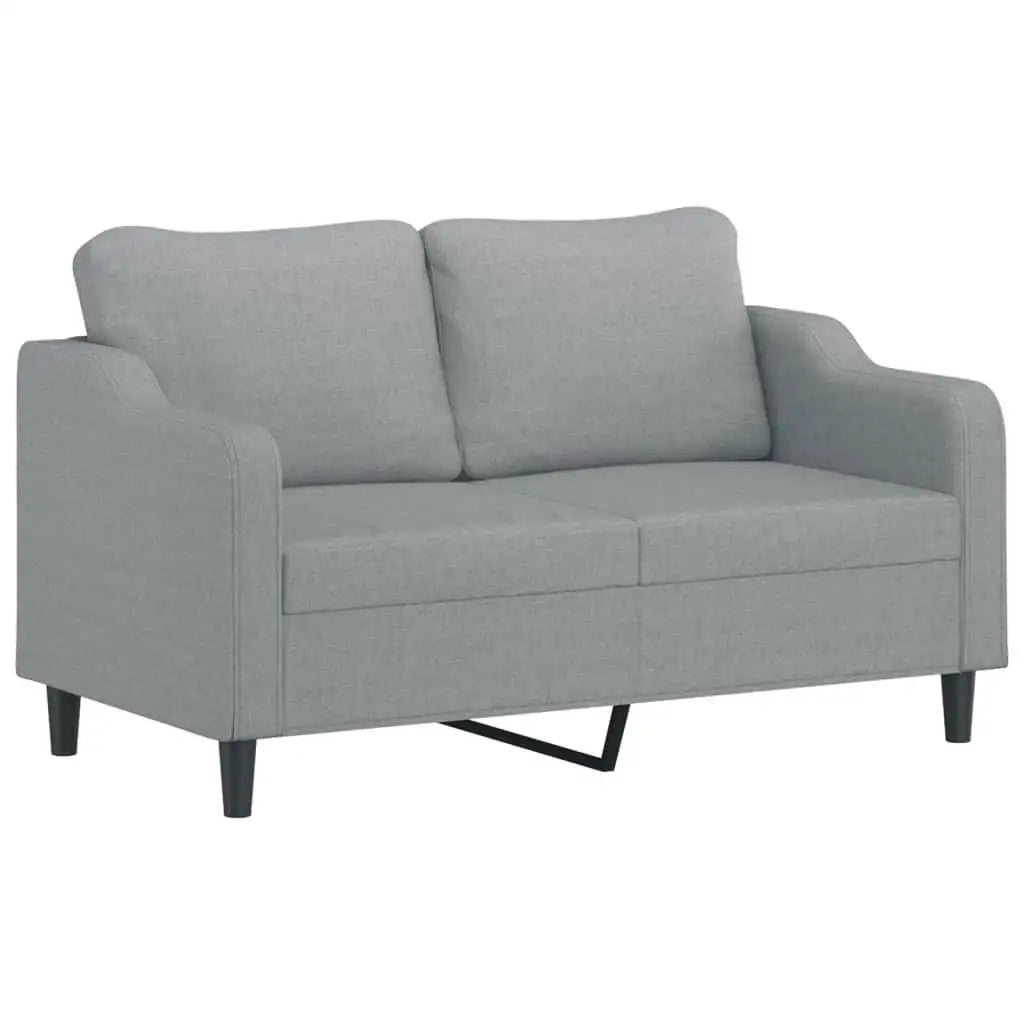 Comfortable Two-Piece Sofa Set with Cushions Light Gray Fabric Modern Living Room Furniture