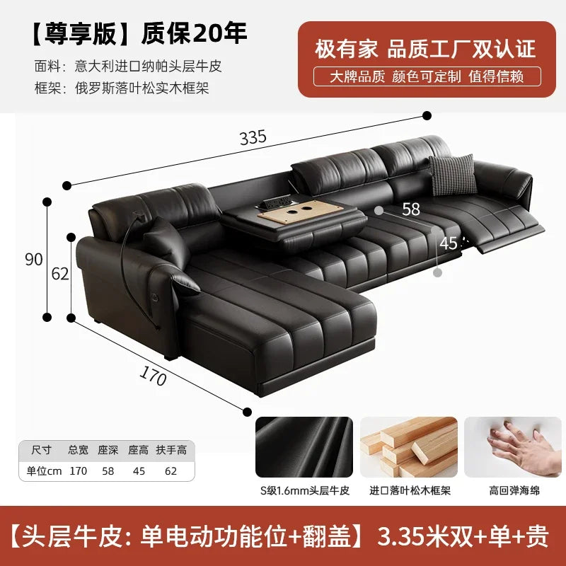 Genuine Leather Modern Sofa Chair Living Room Electric Designer Reclining Sofa Italian Loveseat Divano Soggiorno Home Furniture