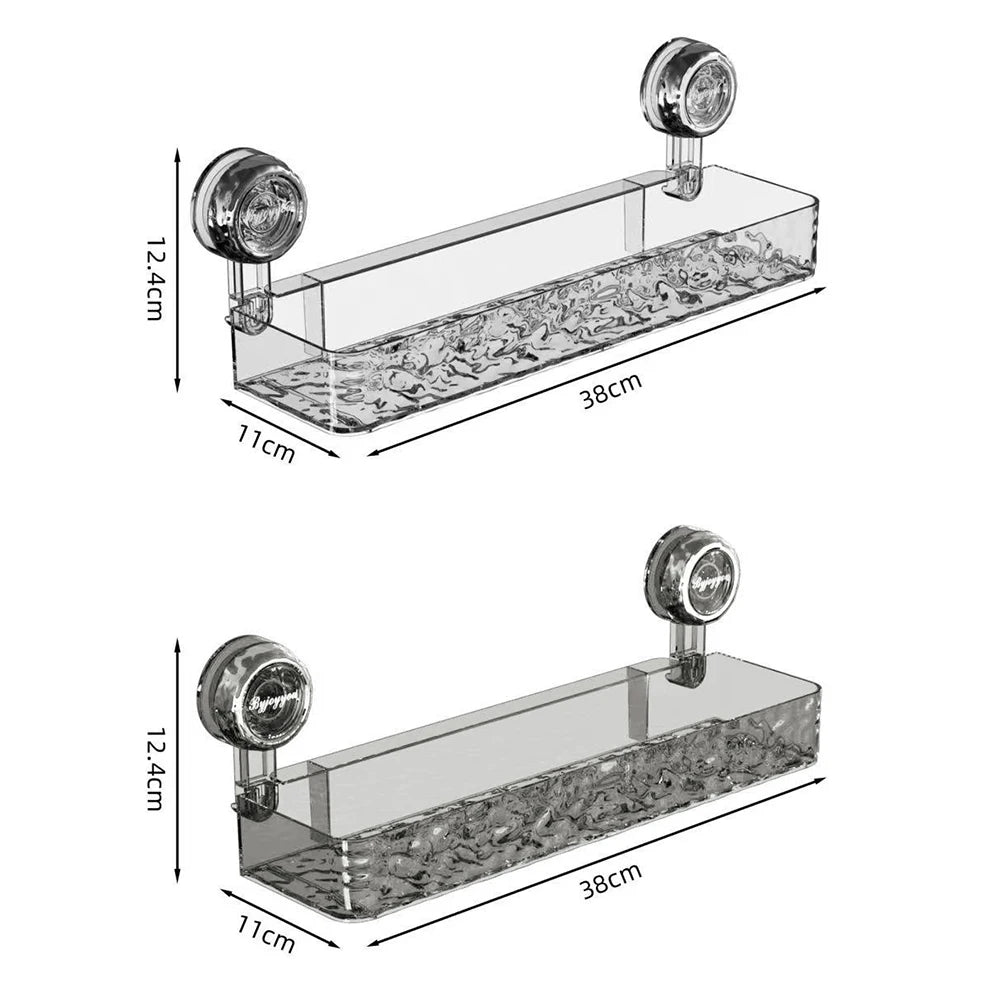 Bathroom Rack Shower Shelf Bathroom Storage Shelf with Suction Cup Wall Mount No-drill Removable Bathroom Shelves Easy Install