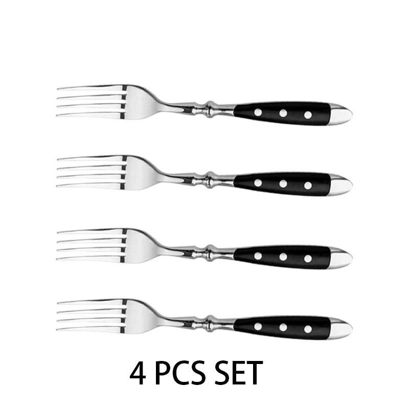 4/6/8/12 Pcs Steak Knives Forks Set Sharp Blade Black PP Handle Outdoor BBQ Picnic Meat Cutter Multi-function Fish Cutting Knife
Küchenmesser, Klassisch