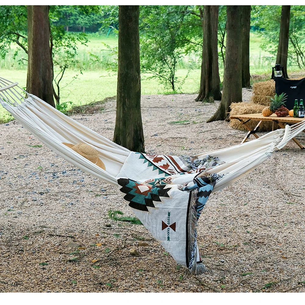 Portable Outdoor Garden Tourist Double Hammocks Travel Camping Leisure Sleeping Hanging Hammock Swing Nature Hike