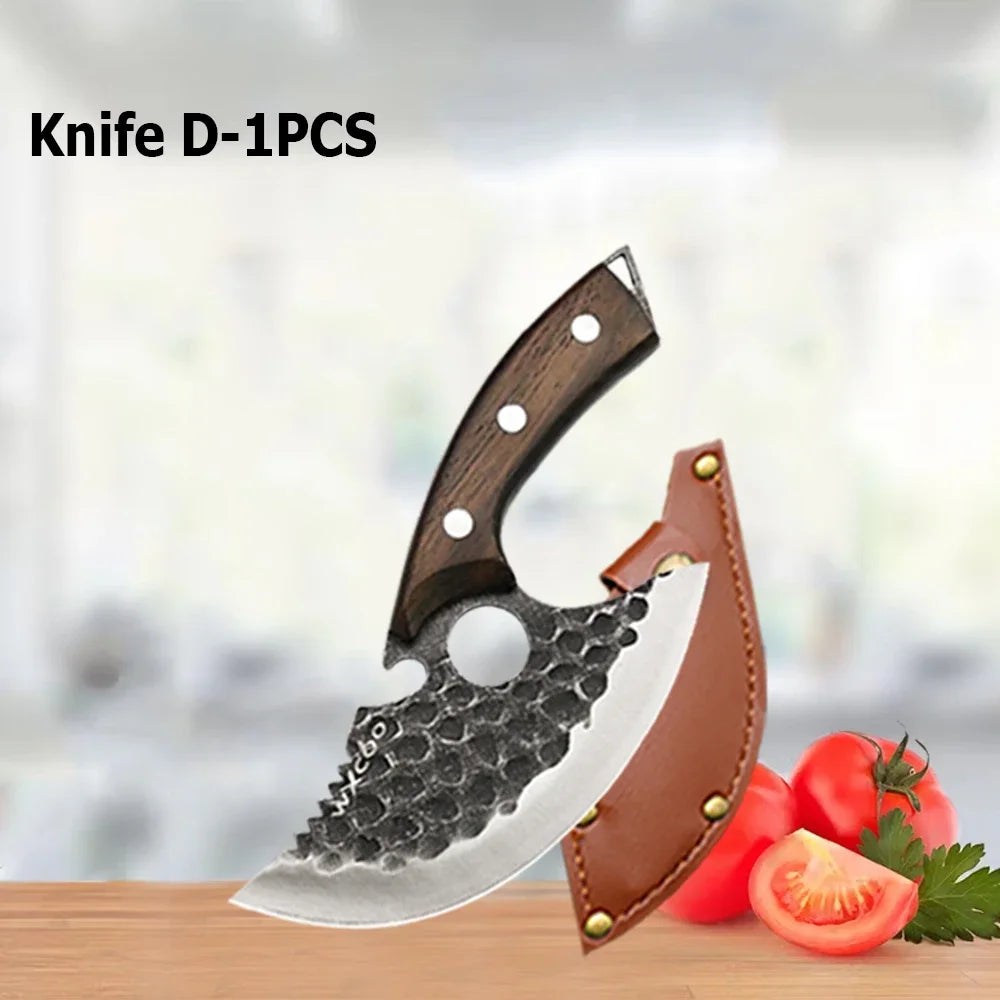 1~4pcs Professional Kitchen Butcher Knife Set for Meat Fish Cleaver Chef 's Knife Hand Forged Boning Knife for Cooking Tool