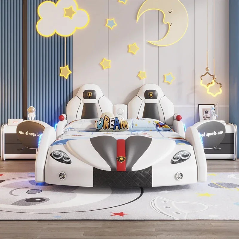 Partitions Toddler Boys Children Bed Lights Kids Multifunctional Loft Beds Single Baby Makeup Letto Matrimoniale Salon Furniture