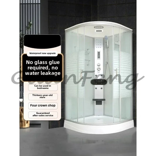 Prefabricated Bathroom Overall Room Pulley Glass Fan-Shaped Partition Bath Home Integrated Closed Bath Room