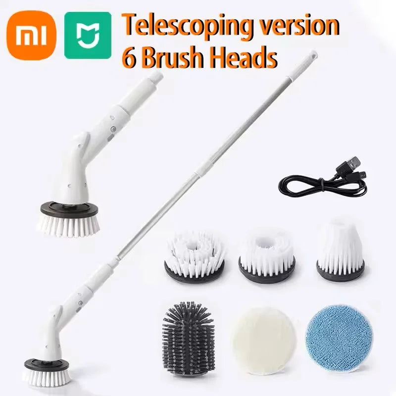 Xiaomi MIJIA 6 in 1 Powerful Electric Cleaning Brush Wireless Spin Scrubber Brush Deep Cleaning Heads For Bathroom Kitchen