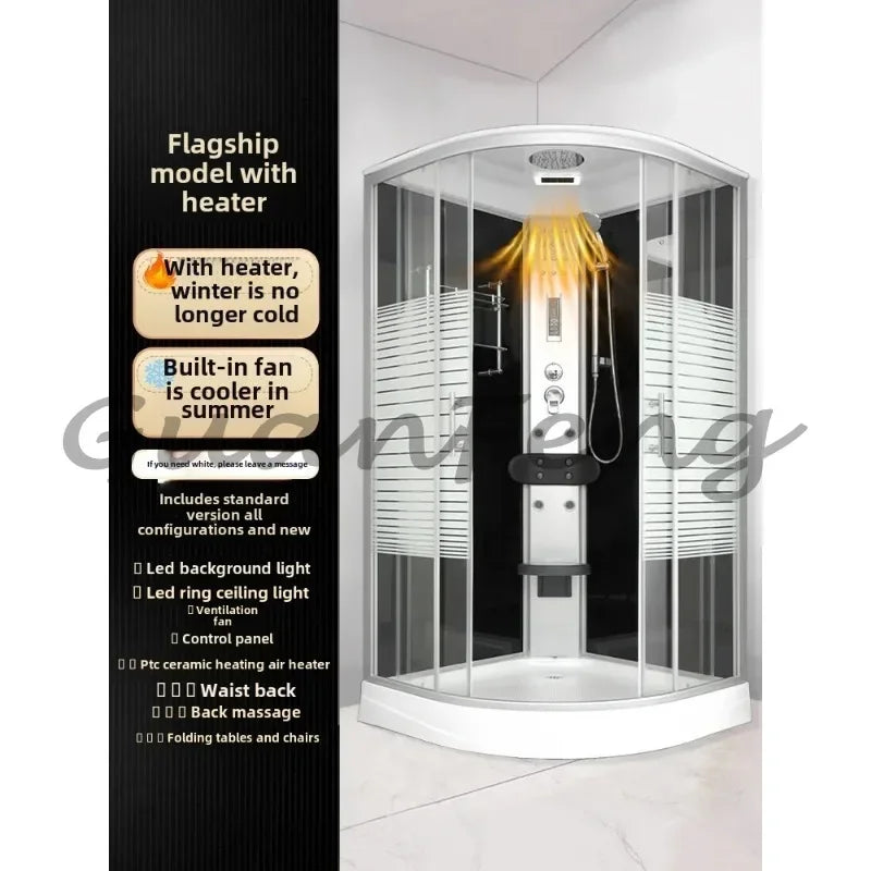 Prefabricated Bathroom Overall Room Pulley Glass Fan-Shaped Partition Bath Home Integrated Closed Bath Room