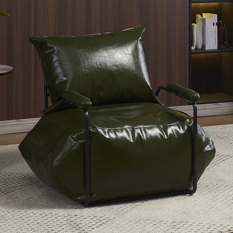 FULLLOVE Retro Lazy Living Room Sofas Chair Industrial Iron Single Bean Bag Chair Simple Luxury Balcony Leisure Lounge Chair New