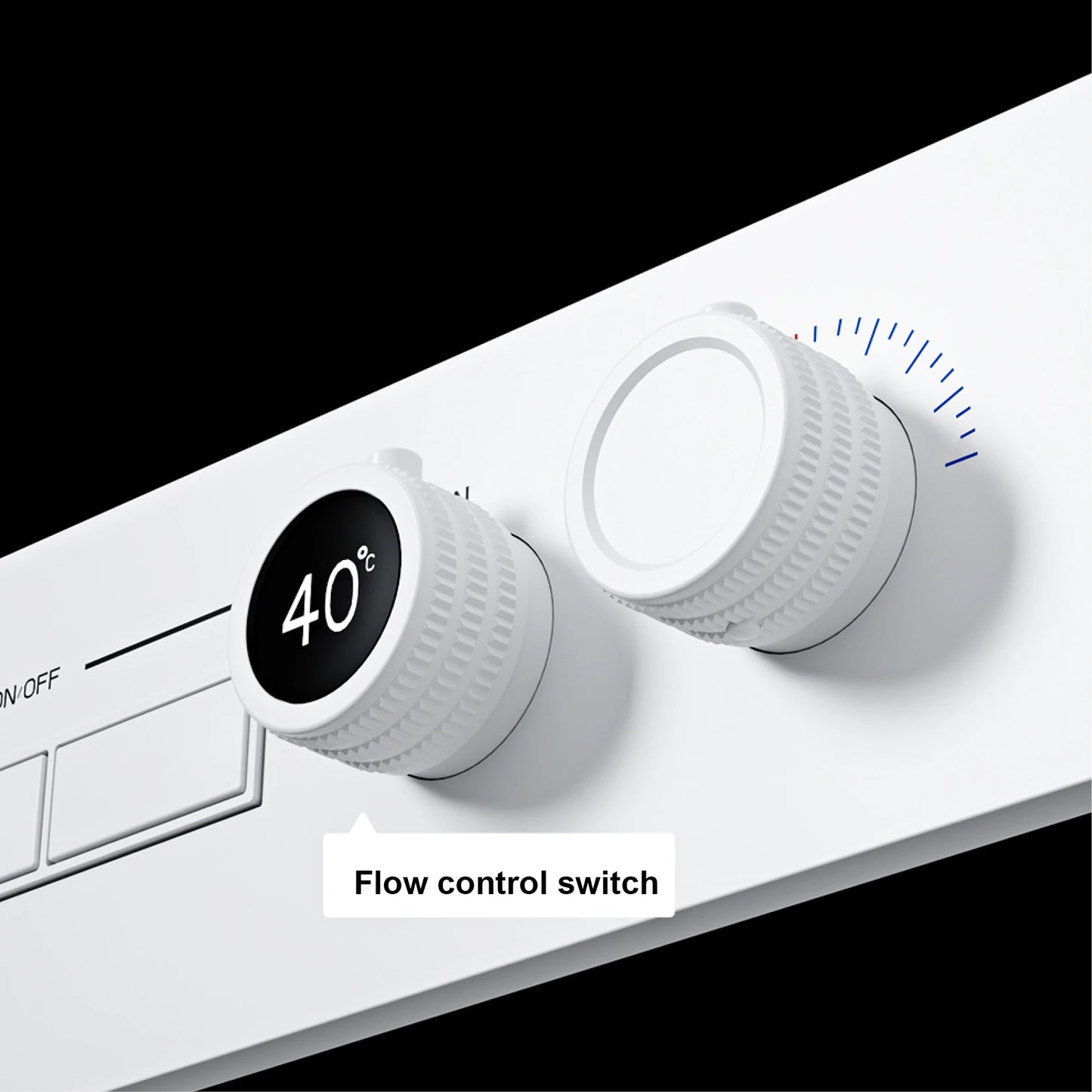 Luxury Gun Grey Brass Thermostatic Shower System Ceiling-Embedded Rainfall&Waterfall Outlet with LED Display Bathroom Mixer Tap