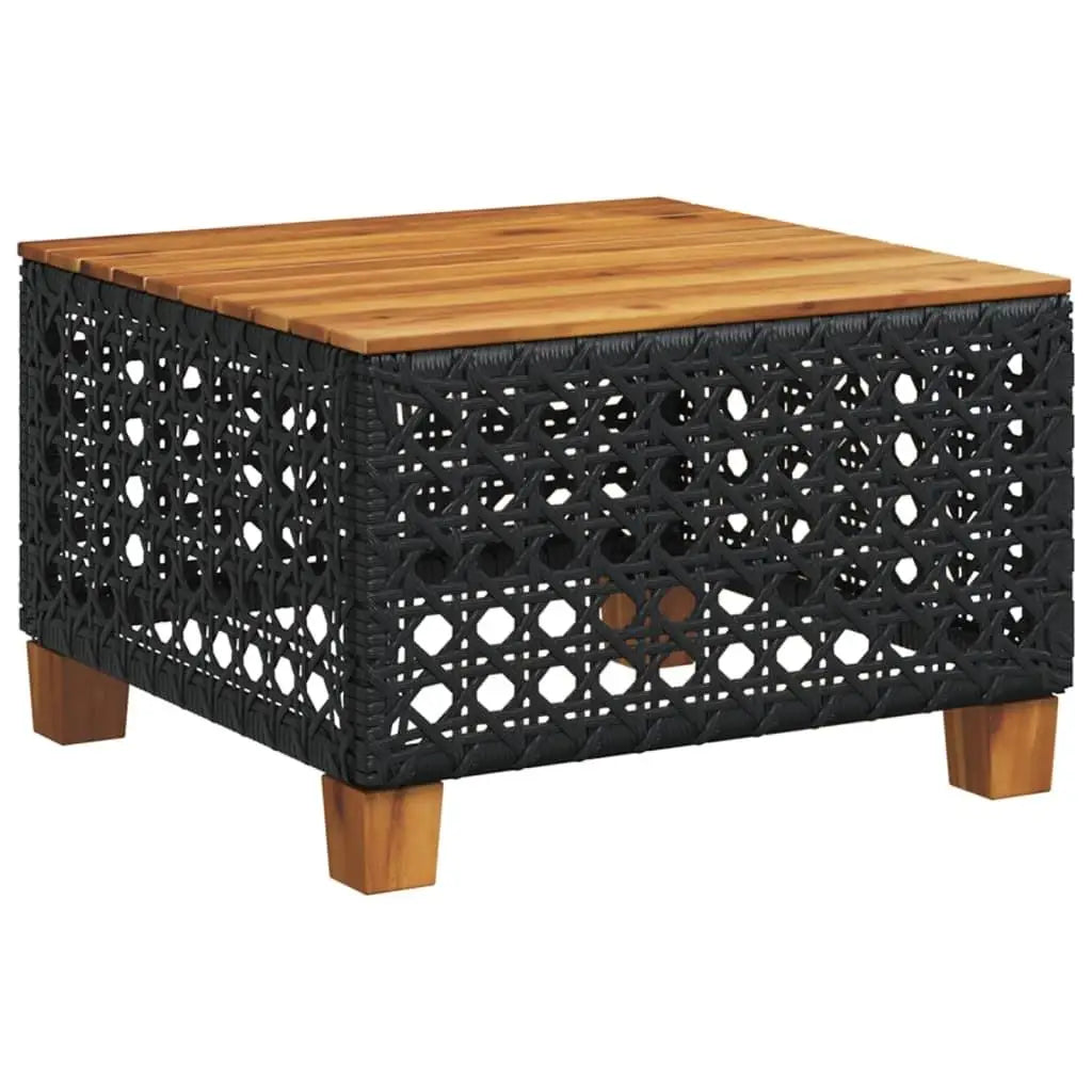 7-Piece Black Poly Rattan Garden Sofa Set with Cushions - Stylish Outdoor Furniture