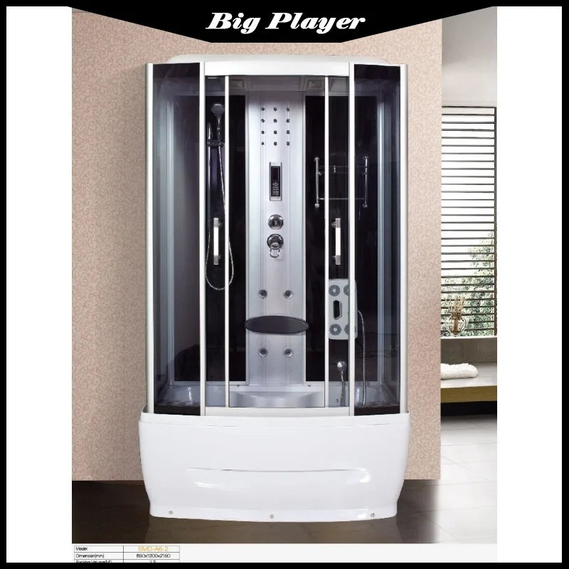 Shower Room with Steam Overall Rectangular Tempered Glass Partition Household Sliding Door Toilet Bath Room
