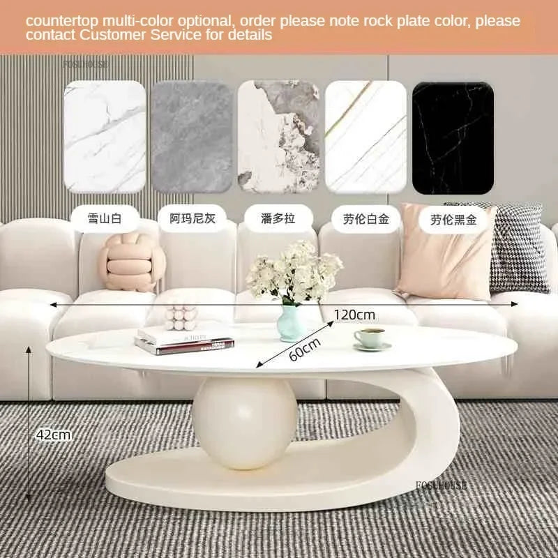 Modern Aesthetic Oval Coffee Tables Nordic Design Metal Modern Coffee Table Hotel Living Room Low Table Furniture for Home r