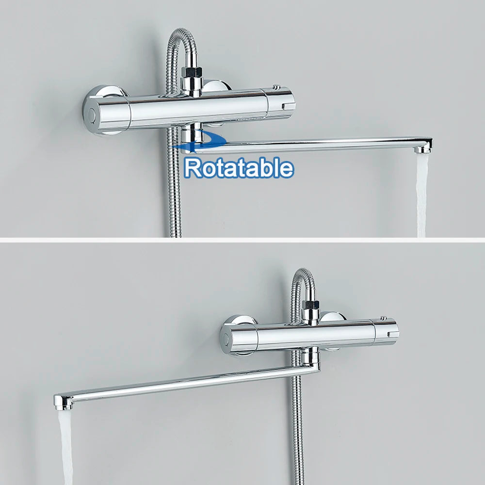 Chrome Thermostatic Shower Faucet Mixing Valve Thermostatic Shower Faucets Bathtub Faucet for Bathroom