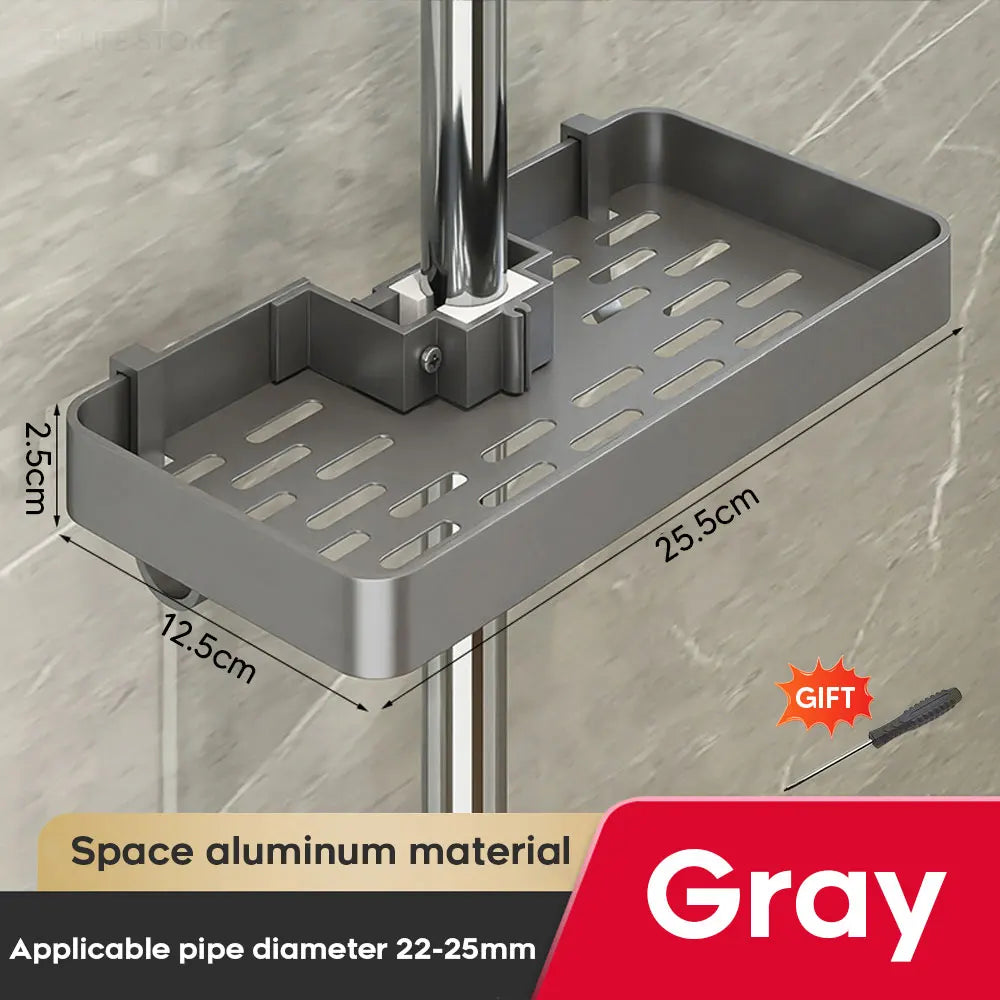 Aluminum Shower Shelf Shower Organiser Bathroom shelf Without Drilling Soap Shampoo Holder Shower Tray Bathroom Accessories