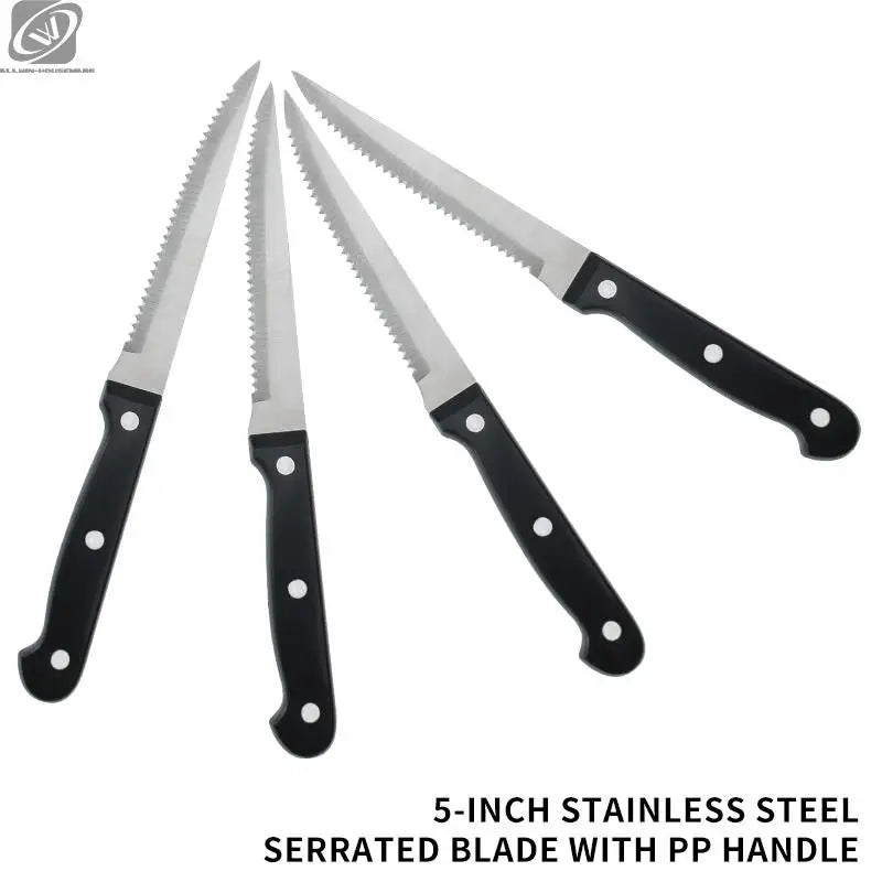 4/6/8/12 Pcs Steak Knives Forks Set Sharp Blade Black PP Handle Outdoor BBQ Picnic Meat Cutter Multi-function Fish Cutting Knife
Küchenmesser, Klassisch
