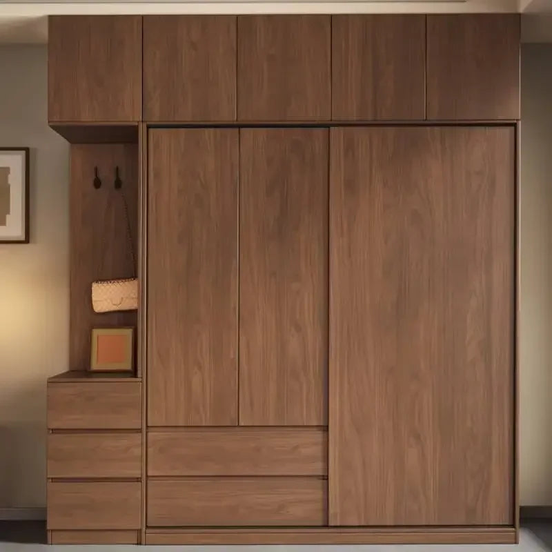 Aesthetic Luxury Orgnizer Wardrobes Wood Modular Stylish Wooden Wardrobe Bedroom Shelves Display Armario Ropero Furniture