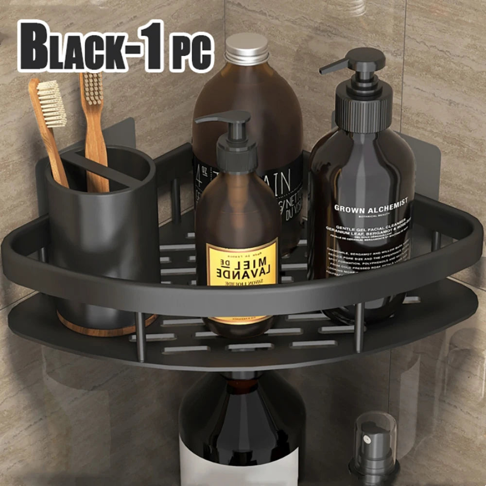Wall Hanging Corner Rectangular Rack Bathroom Shelf Towel Rack Shelves Wall Shower Shampoo Rack No Drill Shelf Tripod