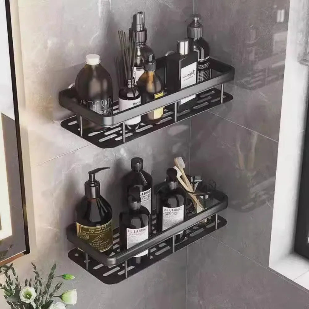 Drill - Free Storage Shelf: Effortless Installation Perfect for Adding Extra Storage in Bathroom Kitchen or Bedroom!