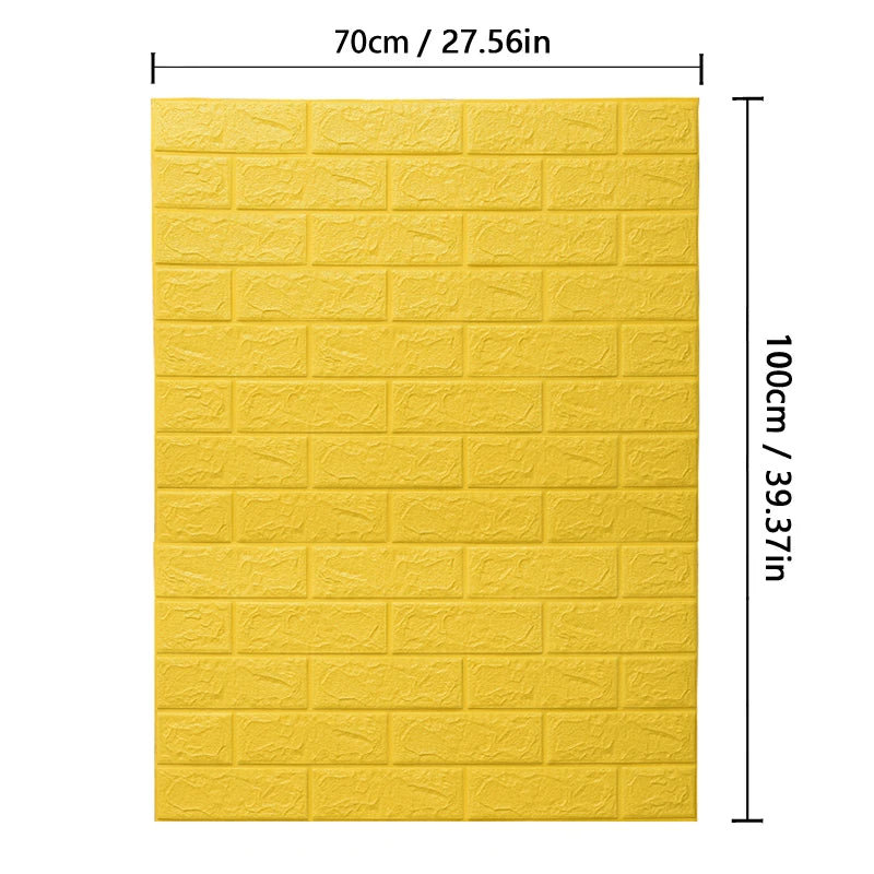 70cmx1m Waterproof and Moisture-proof Self-adhesive DIY Wallpaper Living Room 3D Imitation Brick Bedroom Home Decoration