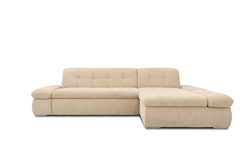 DOMO. collection Moric Corner Sofa, L-Shaped, Corner Sofa, L-shaped, 300 x 172 x 80 cm (W x D x H), Beige