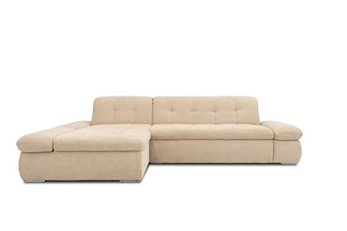 DOMO. collection Moric Corner Sofa, L-Shaped, Corner Sofa, L-shaped, 300 x 172 x 80 cm (W x D x H), Beige