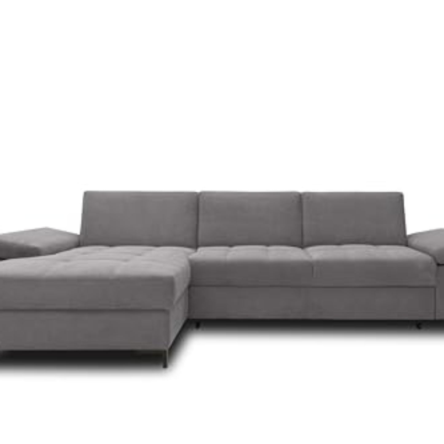 DOMO. collection Curacao Corner Sofa, Sofa Bed with Spring Core and Armrest Function in L-Shape, Couch with Sleep Function, Sofa, Upholstered Corner 297 x 160 x 84 cm (W x D x H), Cream