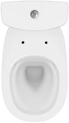 VBChome Keramik Stand- WC Toilette Komplett -Design- Set mit Spülkasten WC- Sitz mit Absenkautomatik SoftClose-Funktion für waagerechten Abgang Wasseranschluss Spülrandlos