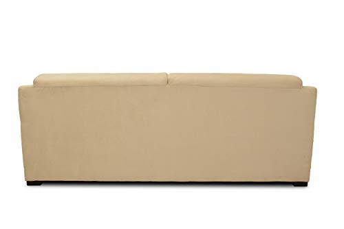 DOMO. collection Sofa Telos, 3-Sitzer Boxspringsofa, 3er Sofa mit Boxspringfederung, zeitlose Couch mit breiten Armlehnen, Polstergarnitur 218 x 96 x 80 cm (BxTxH), beige (hell)