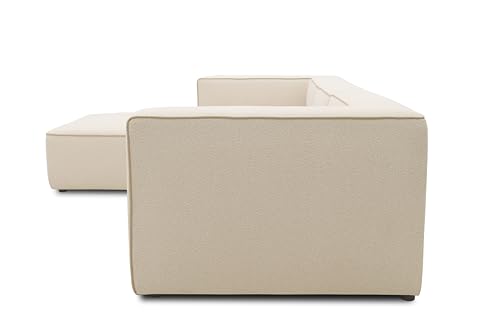 DOMO. collection Adrian Modular Sofa, 3-Seater Made of 2 x Corner Chairs and 1 x Chair, Big Sofa, Module Couch, 3 Upholstery Elements, 3-Seater Couch, 301 x 108 x 69 cm (W x D x H), Cream