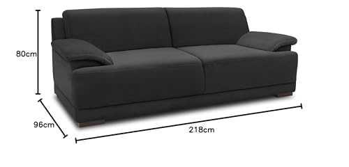 DOMO. collection Sofa Telos, 3-Sitzer Boxspringsofa, 3er Sofa mit Boxspringfederung, zeitlose Couch mit breiten Armlehnen, Polstergarnitur 218 x 96 x 80 cm (BxTxH), beige (hell)