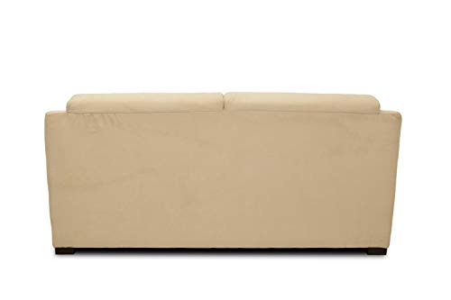 DOMO. collection Sofa Telos, 3-Sitzer Boxspringsofa, 3er Sofa mit Boxspringfederung, zeitlose Couch mit breiten Armlehnen, Polstergarnitur 218 x 96 x 80 cm (BxTxH), beige (hell)