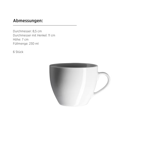 MÄSER 931523 Barca Geschirr-Set für 6 Personen, 30-tlg. Kombiservice, Porzellan, Weiß