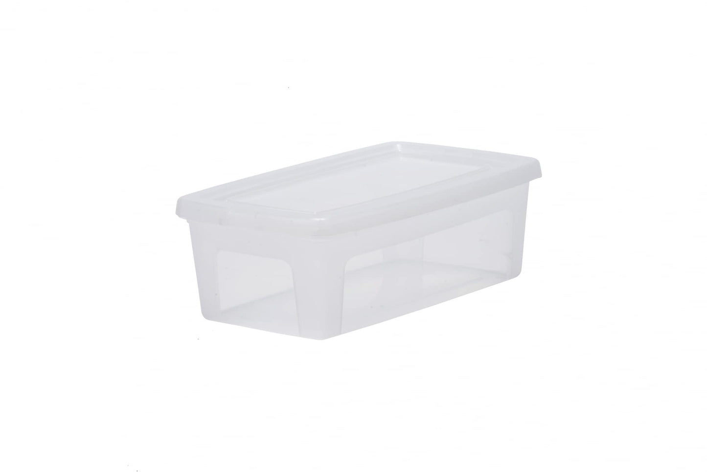 Iris Ohyama, Set of 14 5 Litre Clear Stackable Storage Boxes Living Room Bedroom - Modular Clear Box MCB-5 - Transparent