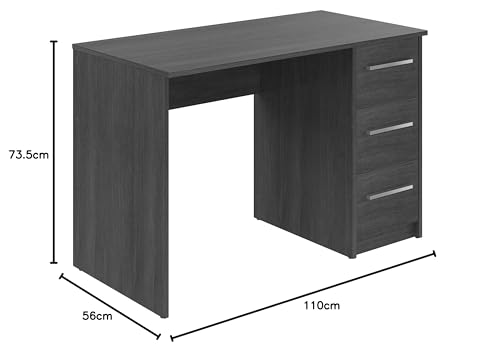 Amazon brand - Movian Idro modern desk, computer desk with 3 drawers, 56 x 110 x 73.5, white