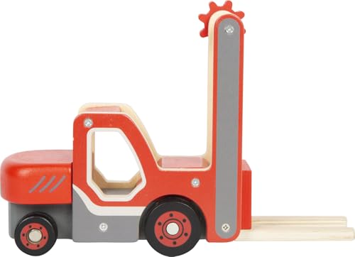 small foot Crane Truck with Wooden Pallet, Toy Vehicle for Children, with 360° Rotating Crane and Accessories, from 2 Years, 12639