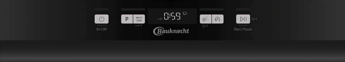 Bauknecht BK4UB14BN7A0X Undermount Dishwasher, 60 cm, ActiveDry Automatic Door Opening System, Delay Start, MultiZone, Separate Top or Bottom Basket Sink, Cutlery Drawer, Flexible Loading