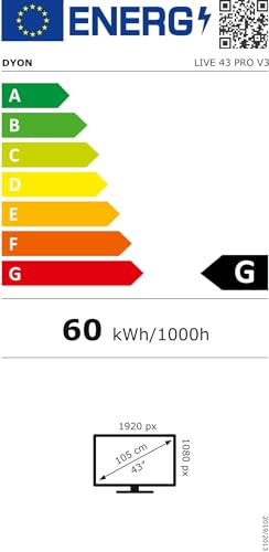 DYON Movie Smart 43 VX TV, 43 inches (108 cm), Full HD Smart TV, HD Triple Tuner (DVB-C/-S2/-T2), App Store, Prime Video, Netflix, YouTube, DAZN, Disney+ (Model 2023)